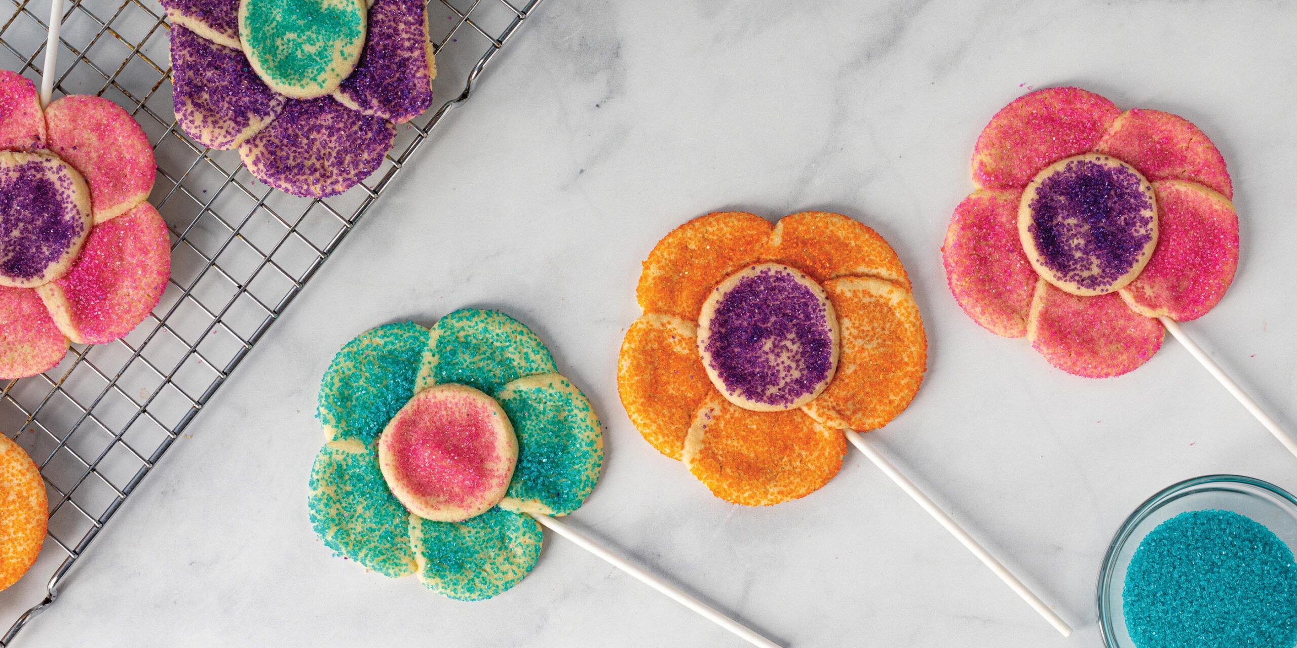 Flower Cookie Pops | Low Sugar Recipe