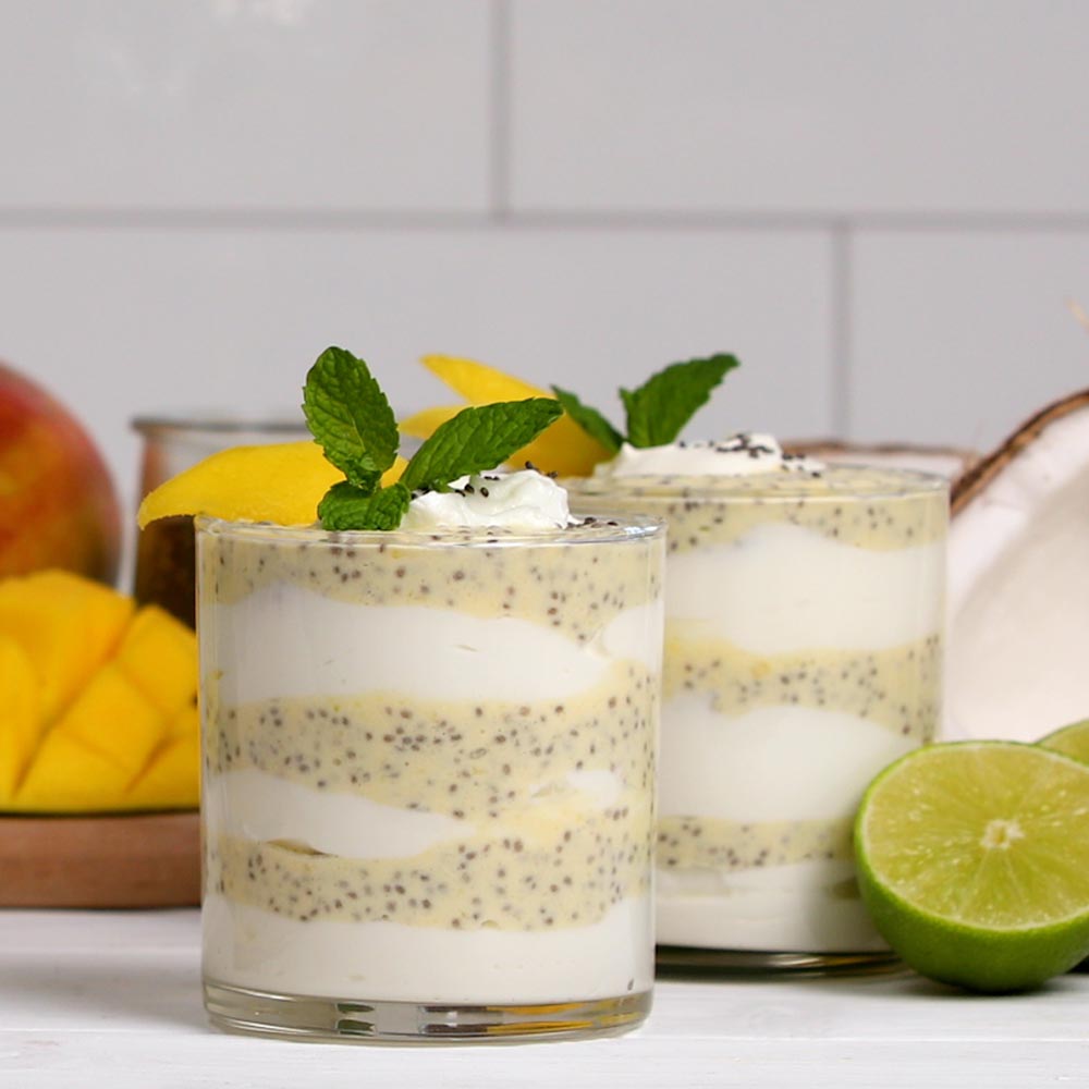 Mango, Chia and Yoghurt Parfait | Low Sugar Recipe