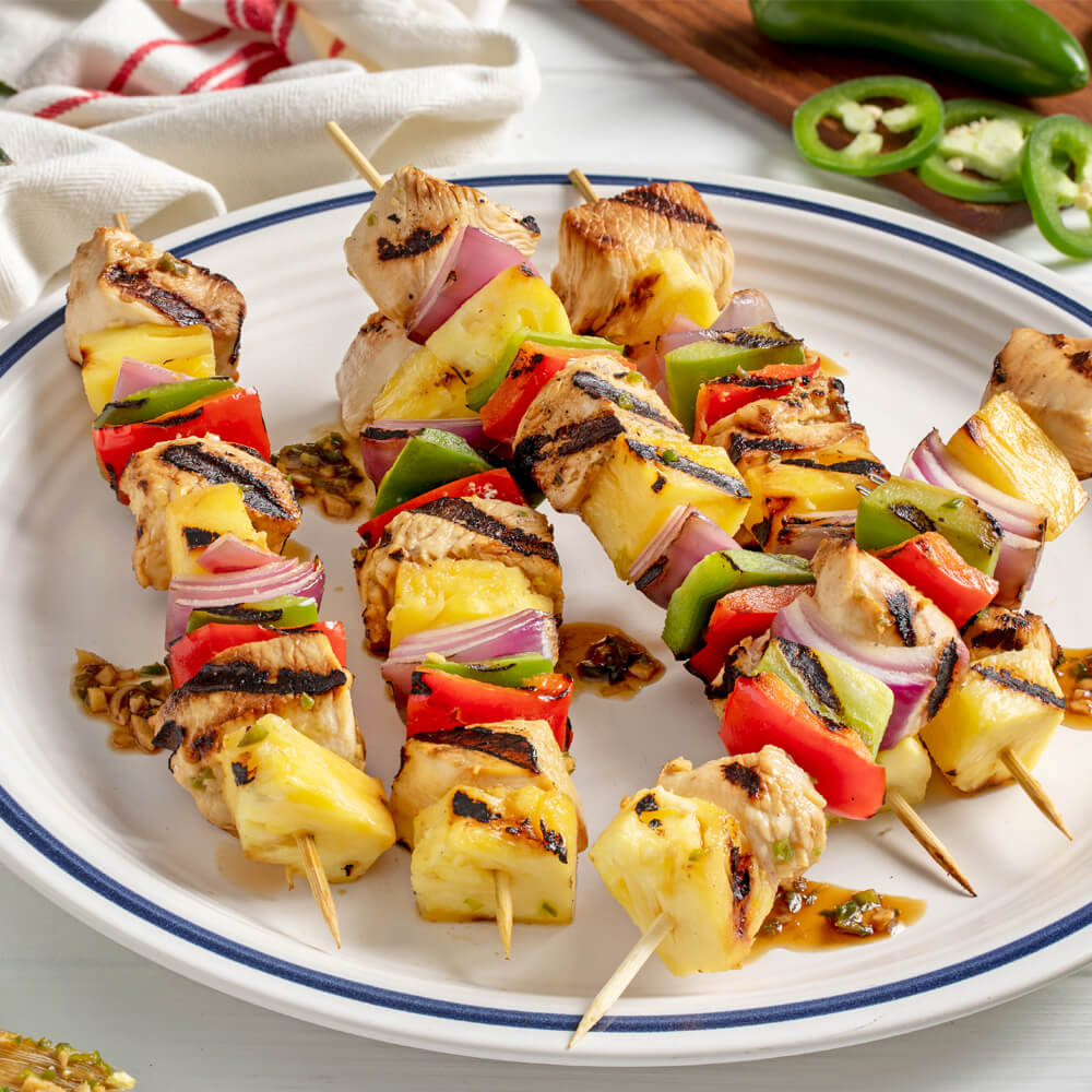 Grilled Hawaiian Chicken Kabobs | Low Sugar Recipe