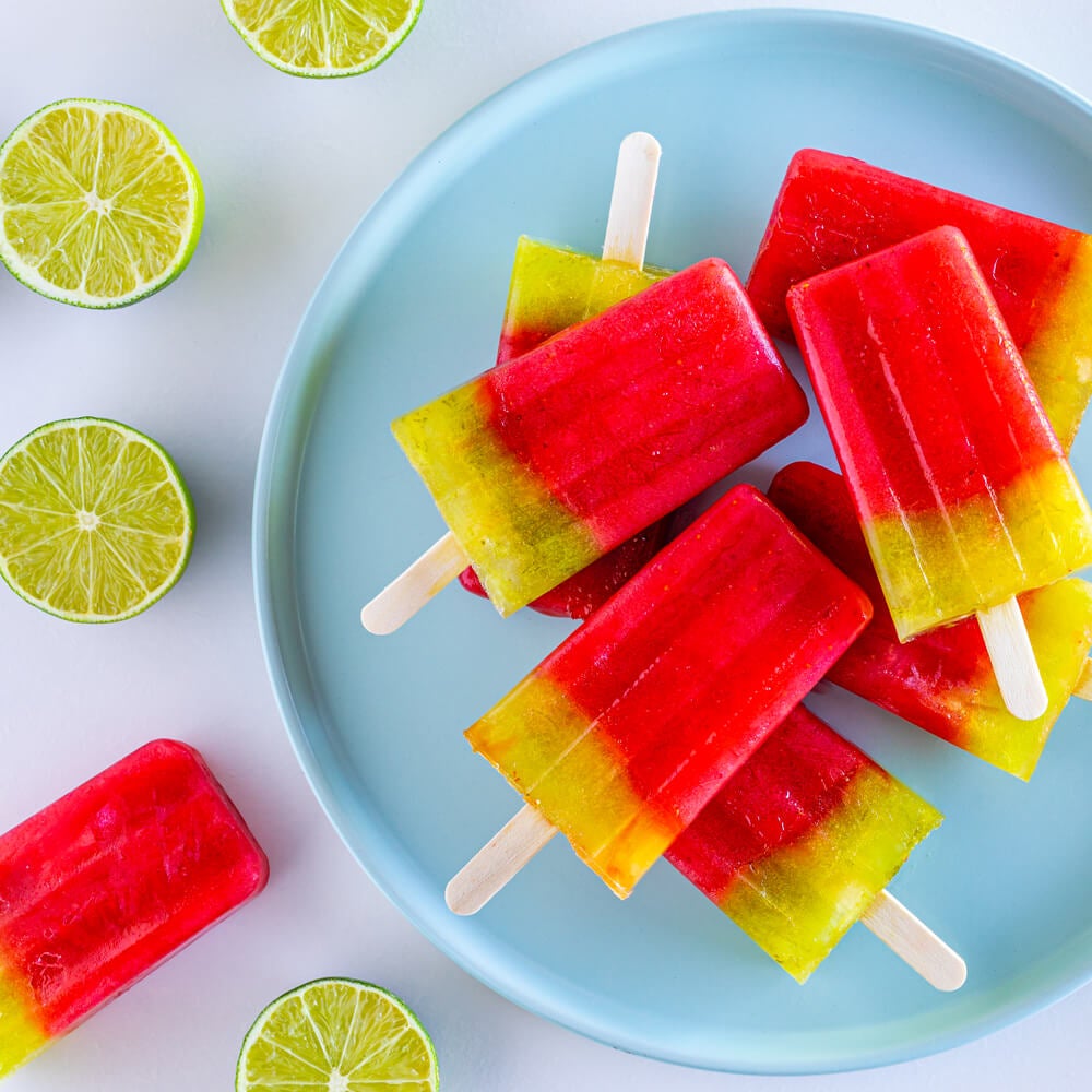 Strawberry Limeade Pops | Low Sugar Recipe