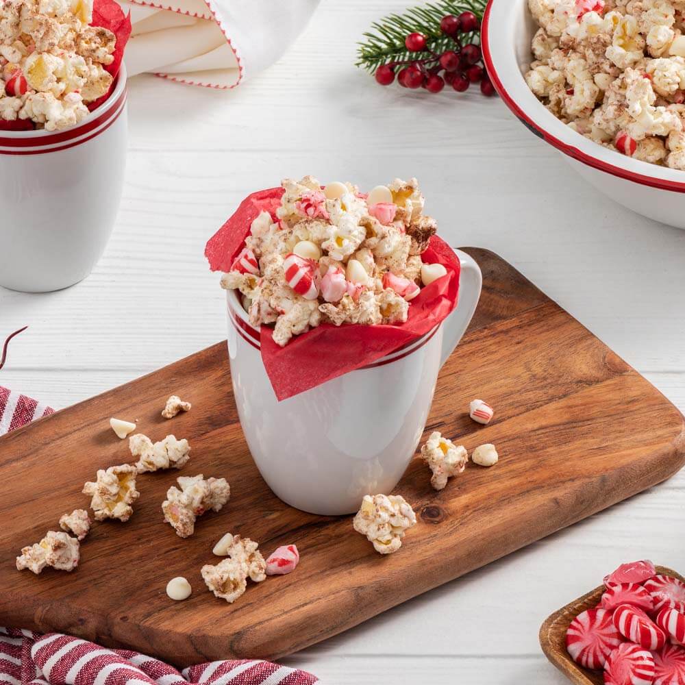 Hot Chocolate and Peppermint Popcorn | Low Sugar Recipe