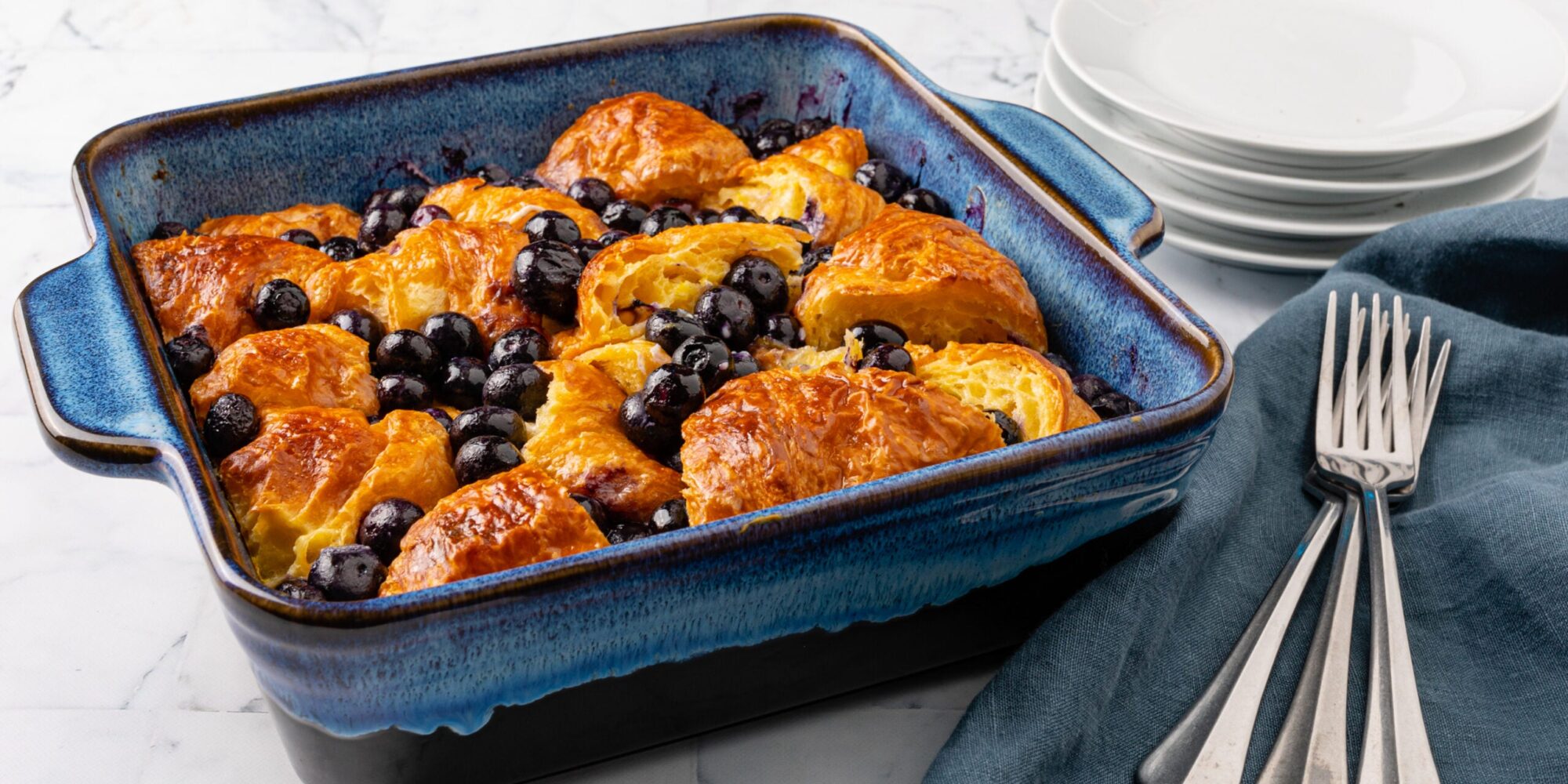 Blueberry Croissant Breakfast Casserole