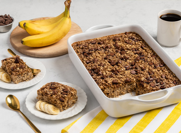 Chocolate Banana Bread Baked Oatmeal made with Splenda® Granulated Sweeter sugar substitute