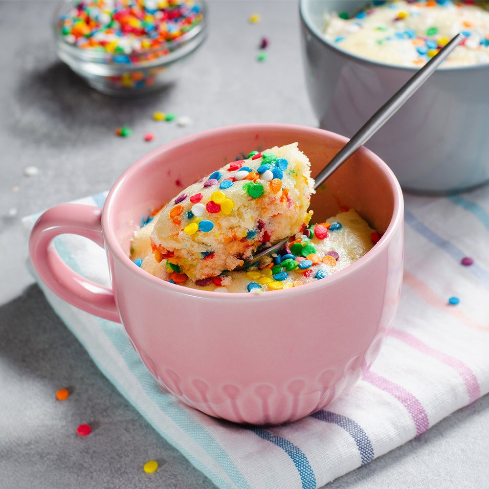 Birthday Confetti Mug Cake | Low Sugar Recipe
